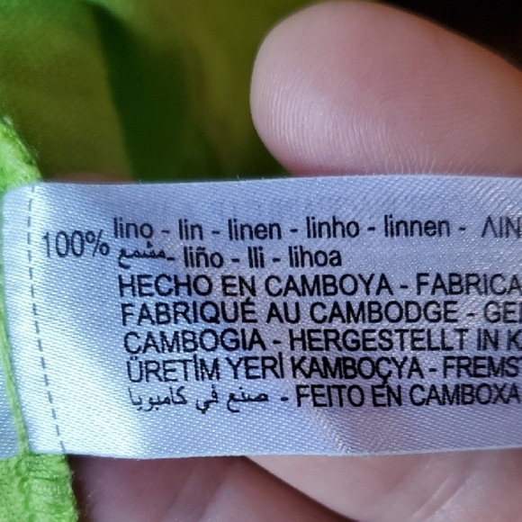 Zara Lime Green Relaxed Tie Front Blouse 100 Percent Linen Size Small - Picture 9 of 12